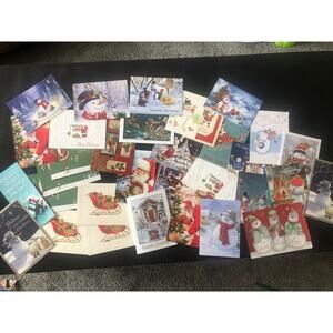 Christmas Card Lot Of 33 Vintage Without Envelopes Unused S4